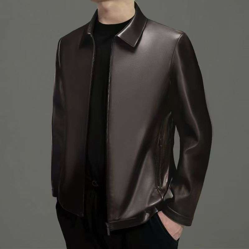 本革高級レザージャケット襟付きビジネス対応 テーラードジャケット