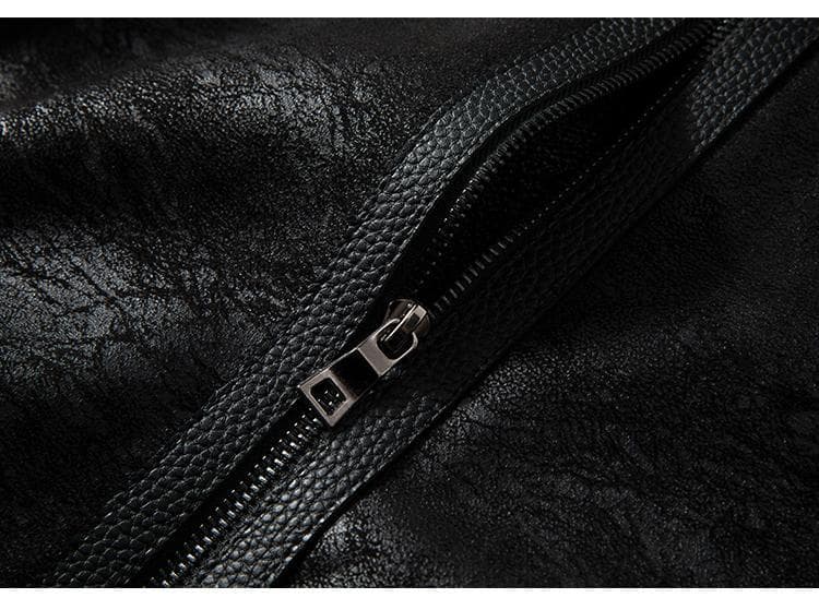 レザージャケット専門店 ムートンファー襟 ボリューム裏ボアブルゾン