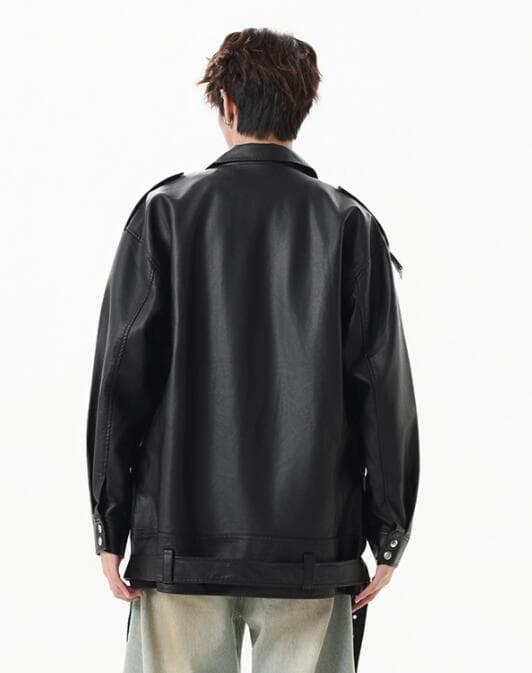 メンズ本格レザージャケット　黒色ライダースジャケット