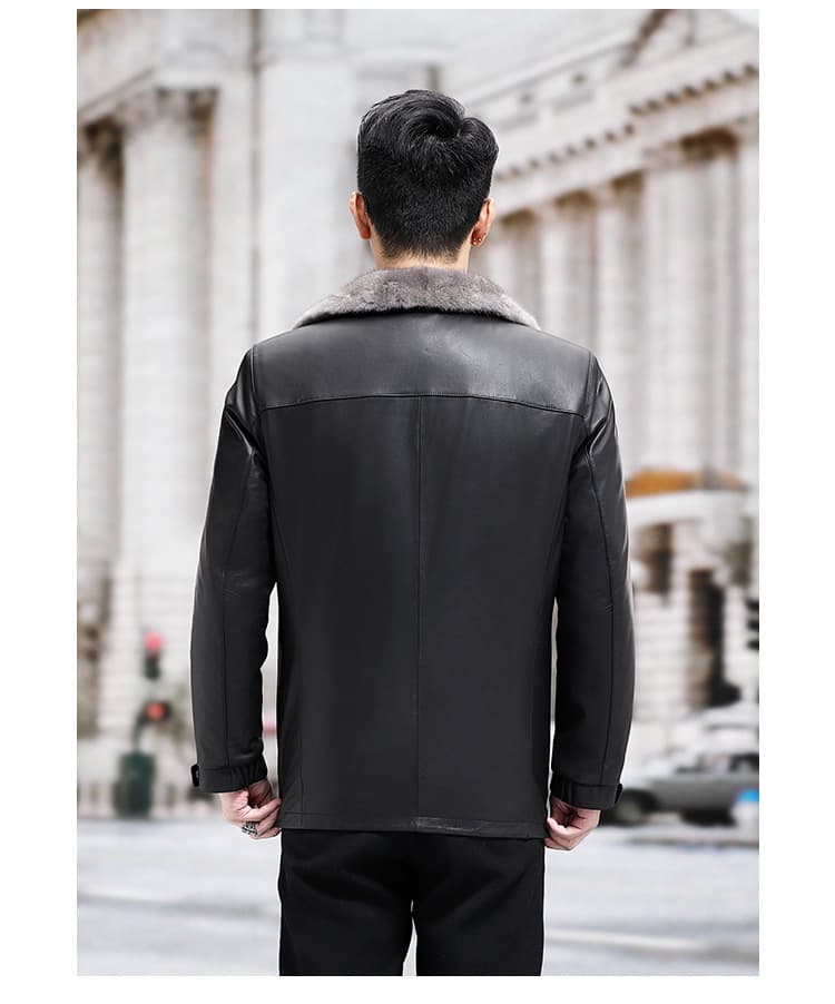 レザージャケット専門店 ボアファー付き高級防寒ジャケット