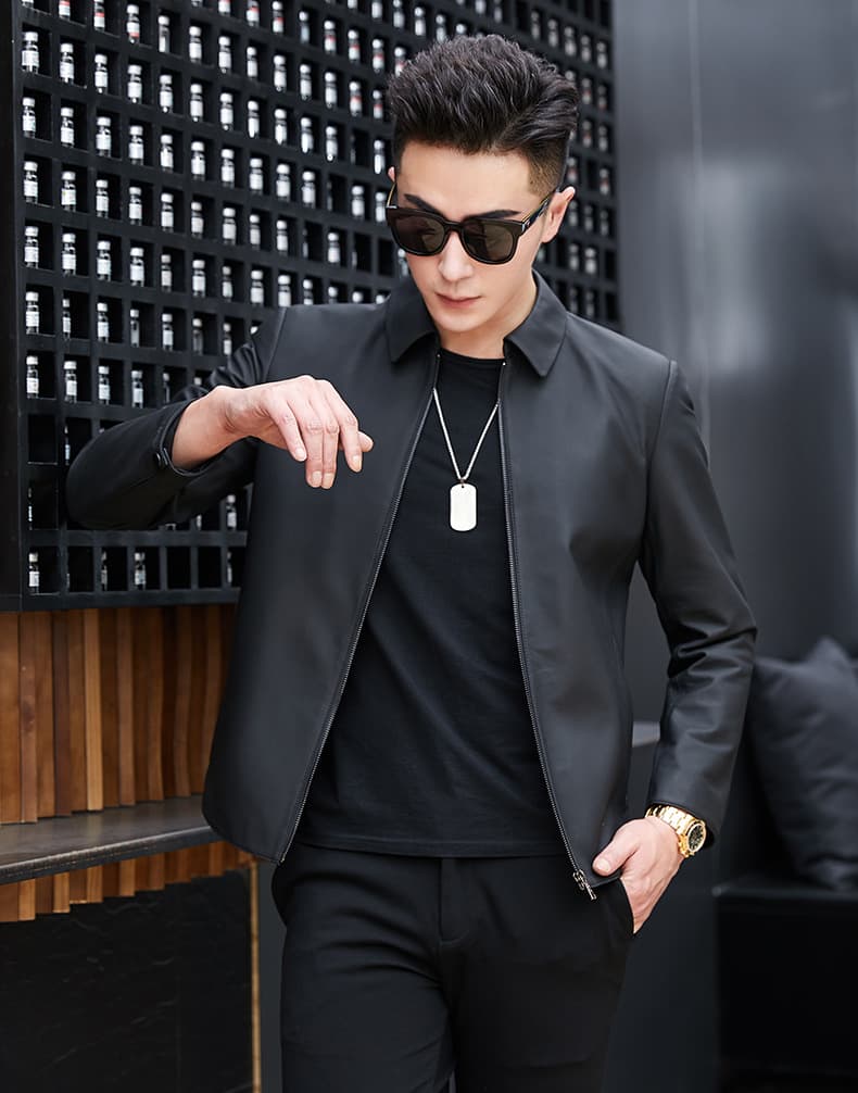 レザージャケット専門店 シンプル上質レザーブルゾン