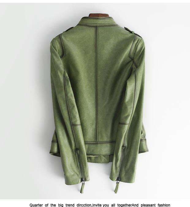 【女性向け】レザージャケット専門店 シンプルスタンドカラーレザー