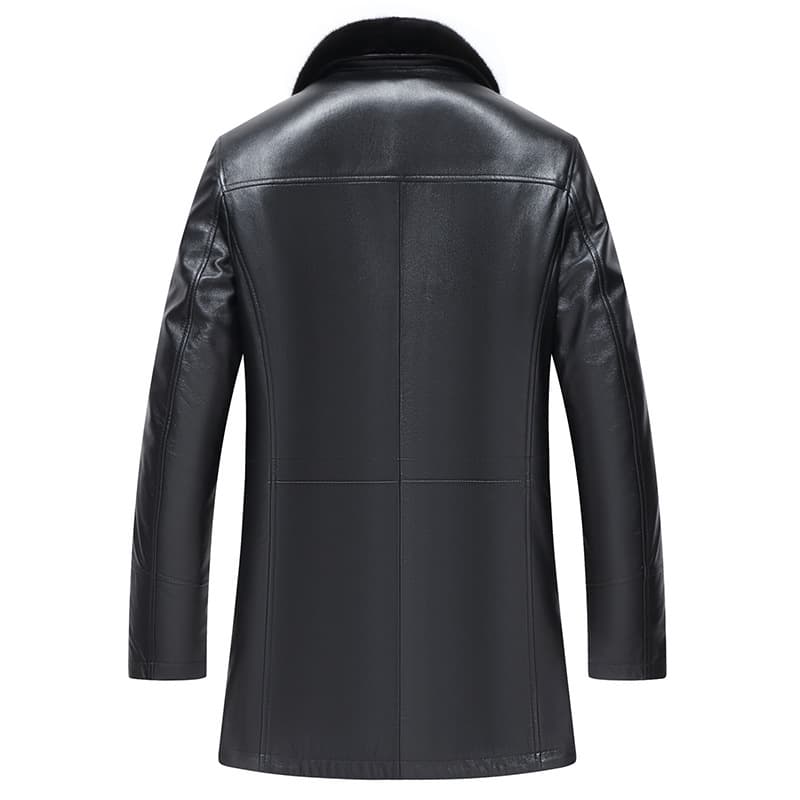 レザージャケット専門店 毛皮襟付きロングコート