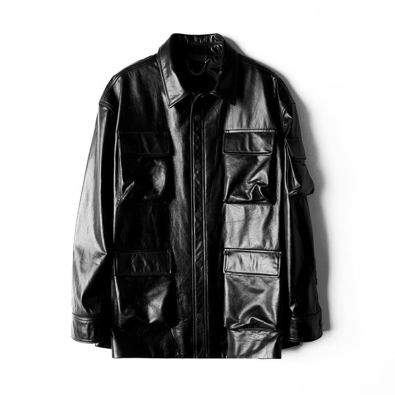 レザージャケット専門店 上質本革マルチポケットミリタリージャケット