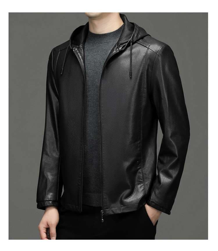 レザージャケット専門店 上質シープスキン フード付きブルゾン