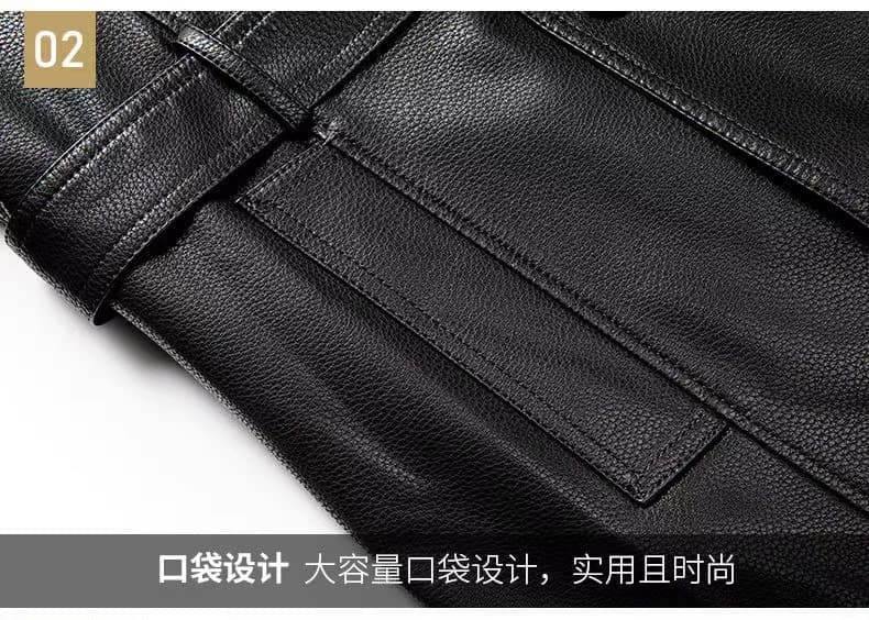 レザージャケット専門店 トレンチデザイン高級牛革コート