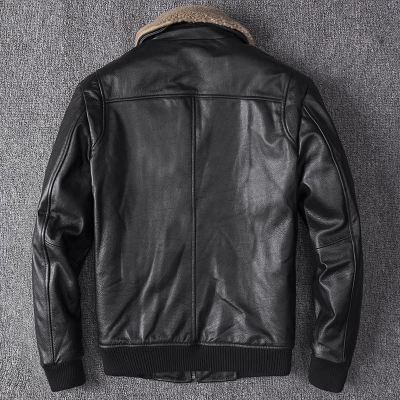 レザージャケット専門店 ムートンボア付き本革ライダースブルゾン