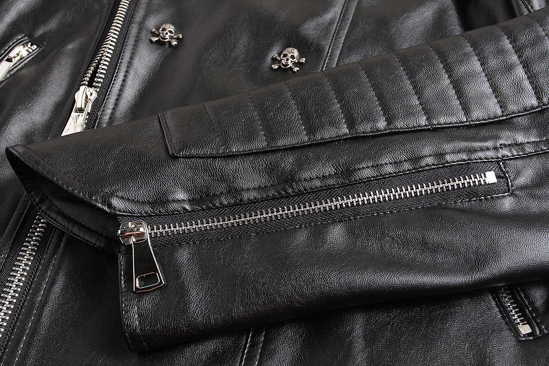 レザージャケット専門店 ドクロ刺繍 バイカーレザー