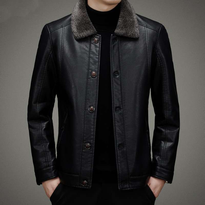 レザージャケット専門店 フェイクファー襟付き テーラードジャケット