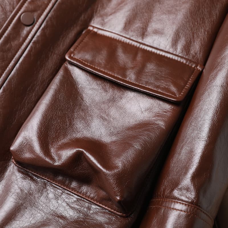 レザージャケット専門店 上質本革マルチポケットミリタリージャケット