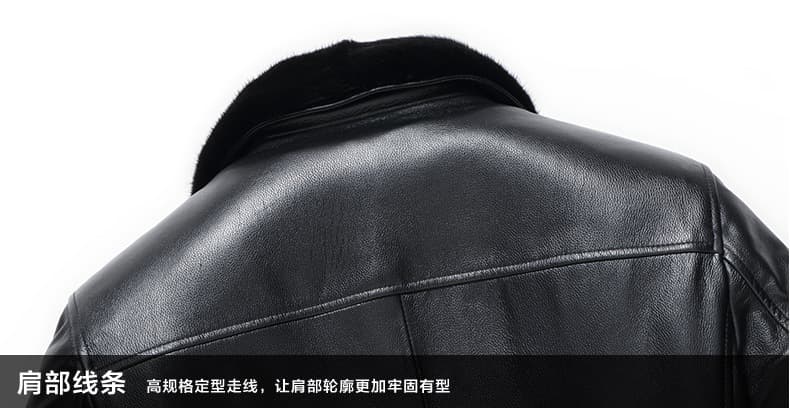 レザージャケット専門店 毛皮襟付きロングコート