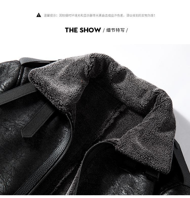 レザージャケット専門店 ムートンファー襟 ボリューム裏ボアブルゾン