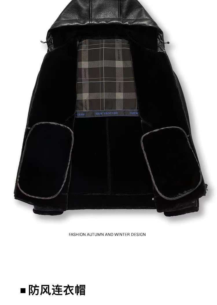 レザージャケット専門店 フード付き冬仕様高級裏ボア本革ジャケット