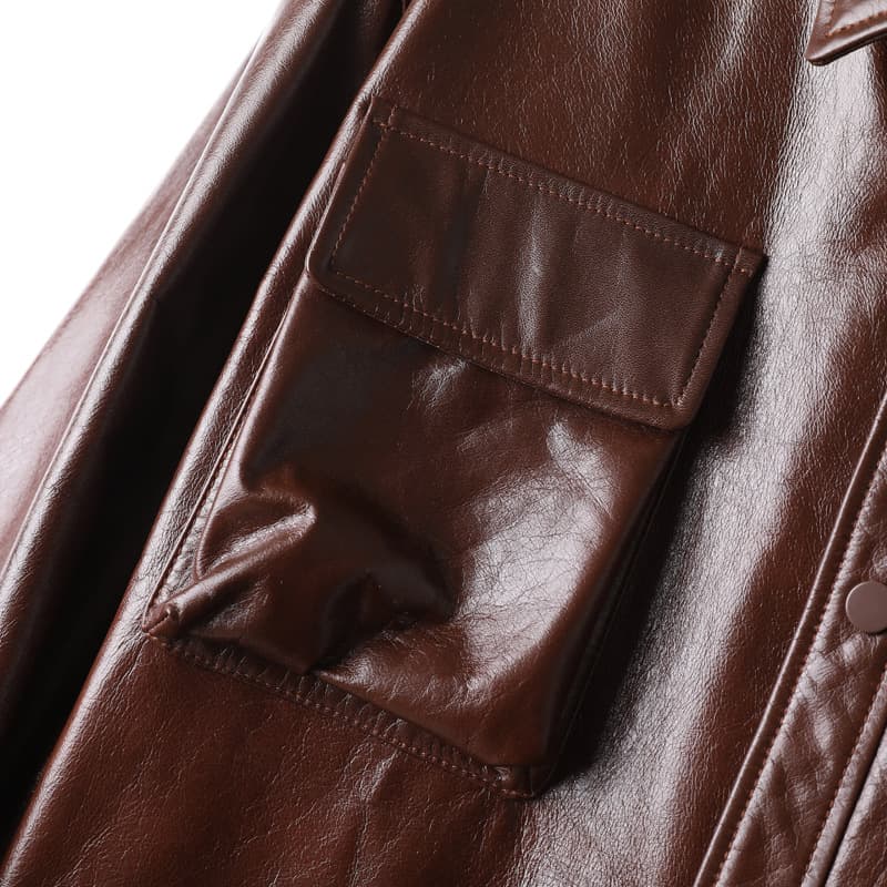 レザージャケット専門店 上質本革マルチポケットミリタリージャケット