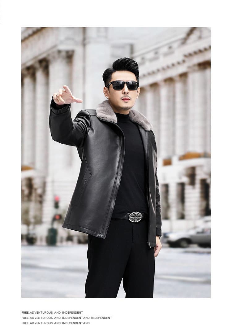 レザージャケット専門店 ボアファー付き高級防寒ジャケット