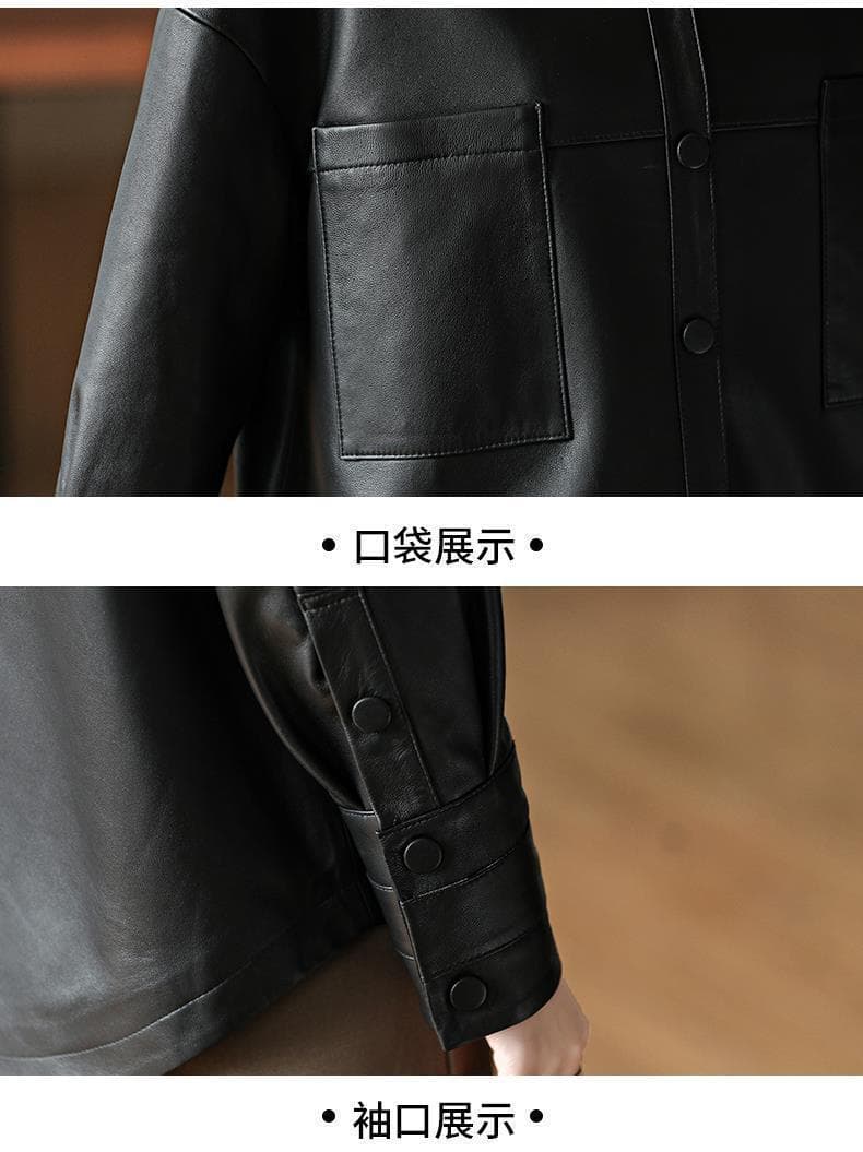 【女性向け】レザージャケット専門店 ビンテージ加工オーバーサイズレザーショート丈コート