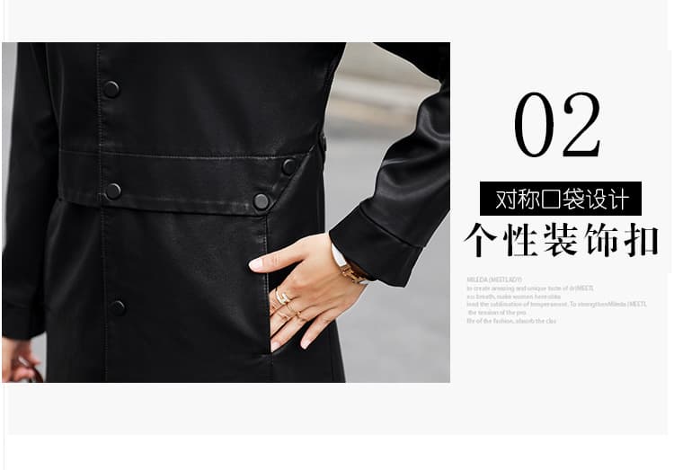 【女性向け】レザージャケット専門店 ミリタリー調レザーロングコート