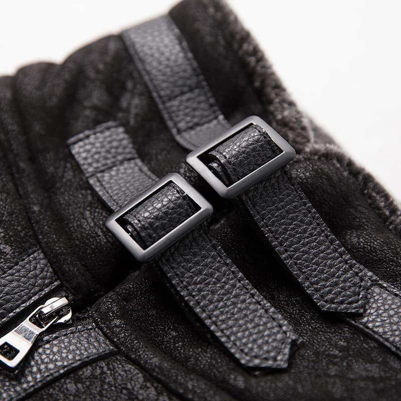 レザージャケット専門店 ムートンファー襟 ボリューム裏ボアブルゾン