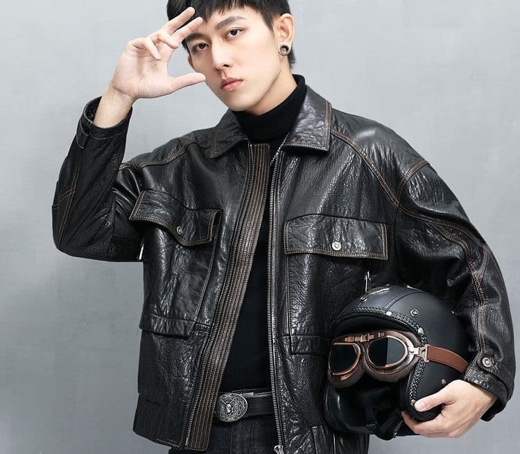 レザージャケット専門店 ビンテージ加工 ダブルポケット ライダース