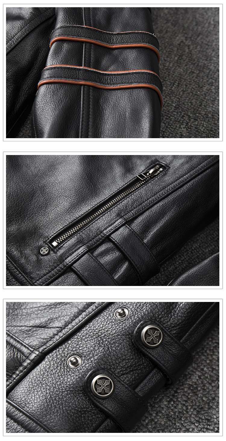 レザージャケット専門店 スカル刺繍入りクラシックライダース