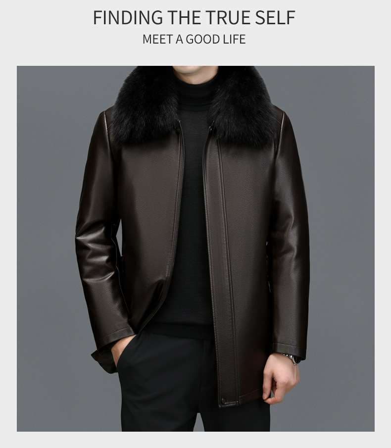 レザージャケット専門店 職人魂が息づく襟付き毛皮レザーロング