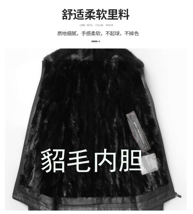 レザージャケット専門店 毛皮ファー付き上質本革テーラードジャケット