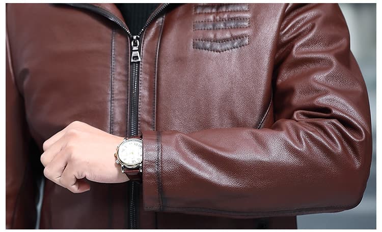 レザージャケット専門店 プレミアム毛皮襟付きレザーブルゾン