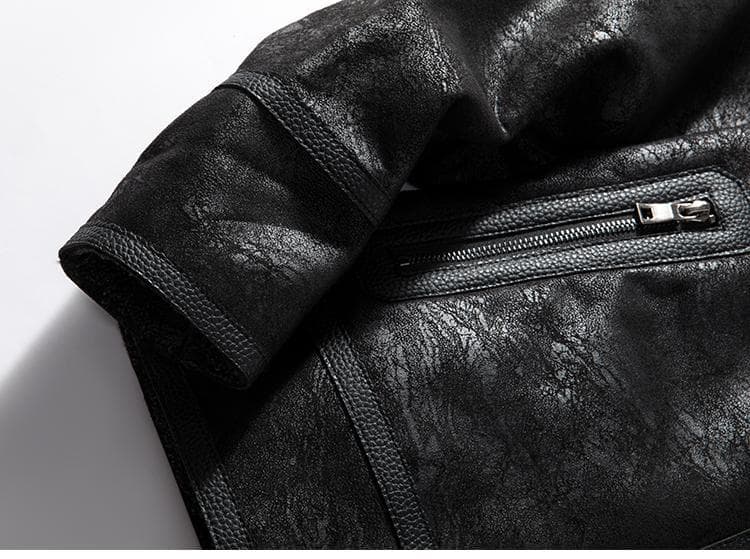 レザージャケット専門店 ムートンファー襟 ボリューム裏ボアブルゾン