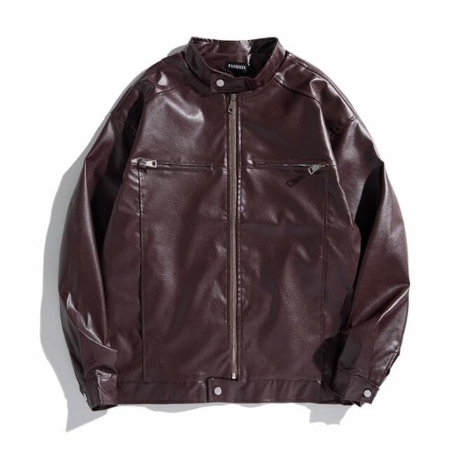 レザージャケット 春秋メンズ本革風ライダースジャケット