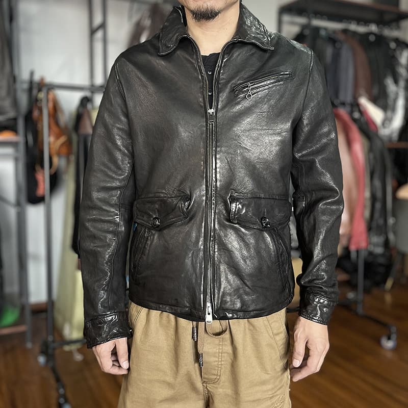 レザージャケット専門店 職人技光る本格派ライダースブルゾン