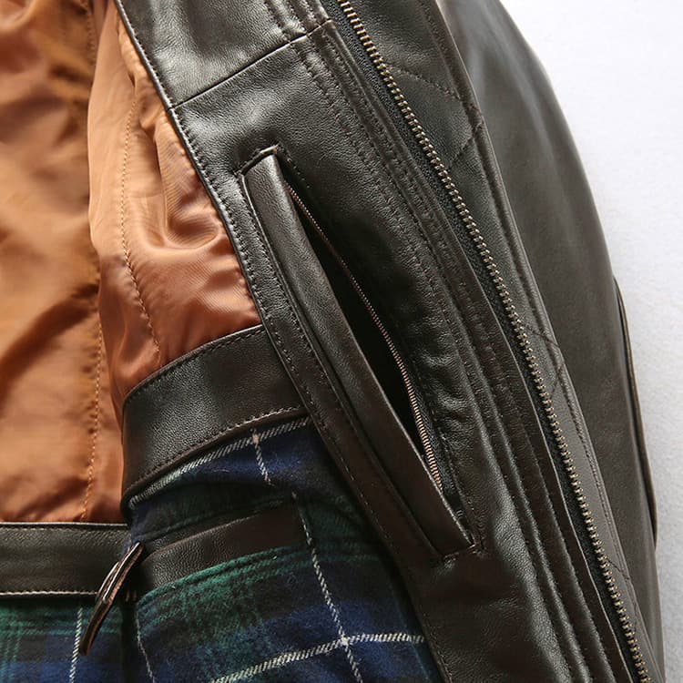 レザージャケット専門店 ムートンファー付き 職人仕立てブルゾン