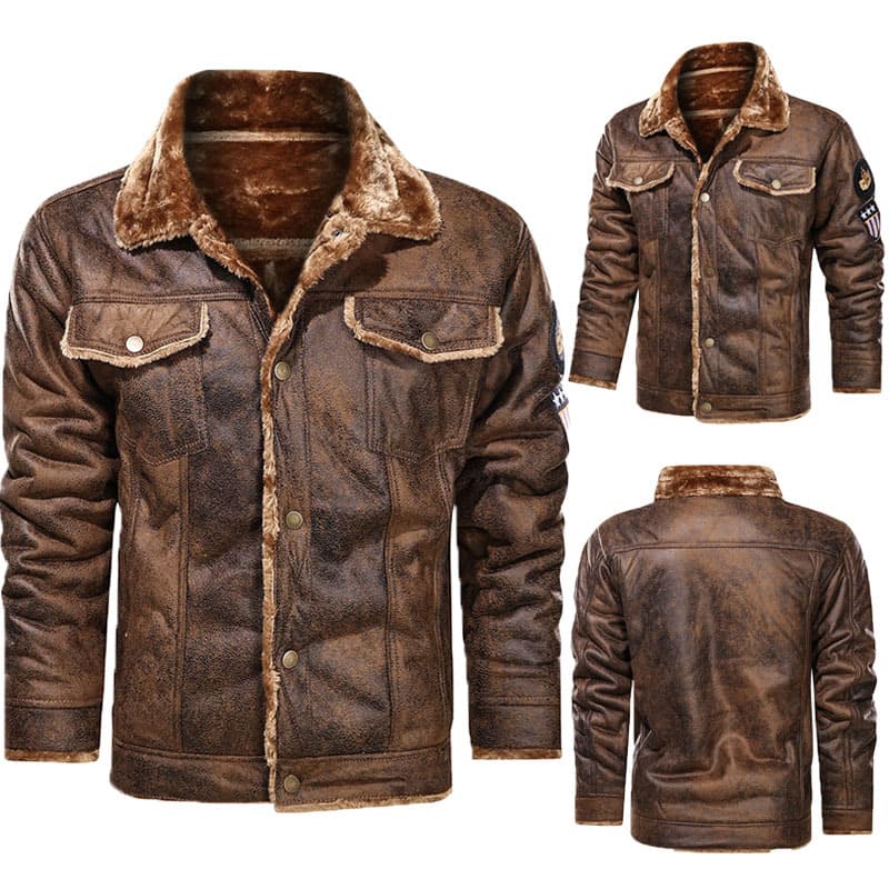 レザージャケット専門店 裏ボア付き高級アウトドアブルゾン