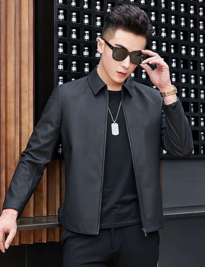 レザージャケット専門店 シンプル上質レザーブルゾン