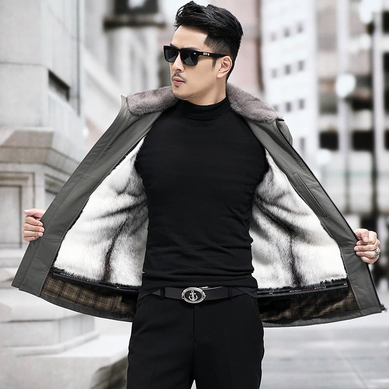 レザージャケット専門店 ボアファー付き高級防寒ジャケット