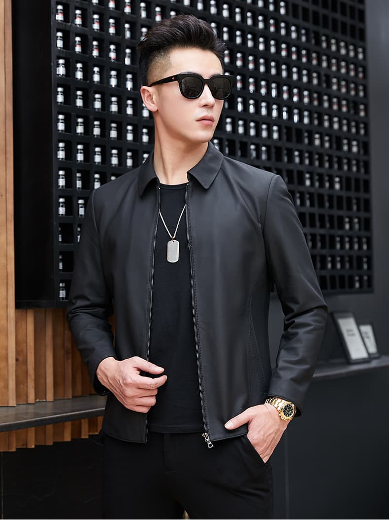 レザージャケット専門店 シンプル上質レザーブルゾン