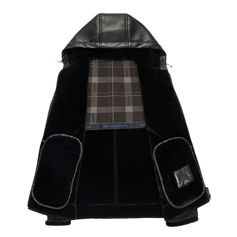 レザージャケット専門店 フード付き冬仕様高級裏ボア本革ジャケット