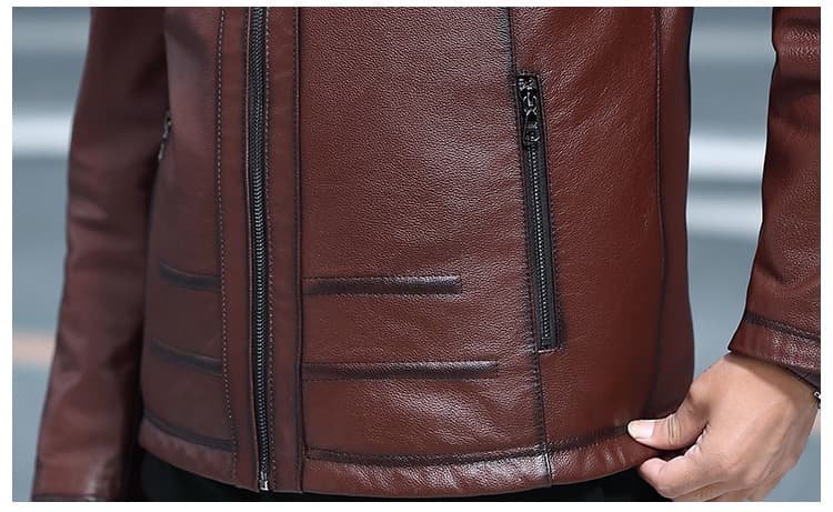 レザージャケット専門店 プレミアム毛皮襟付きレザーブルゾン