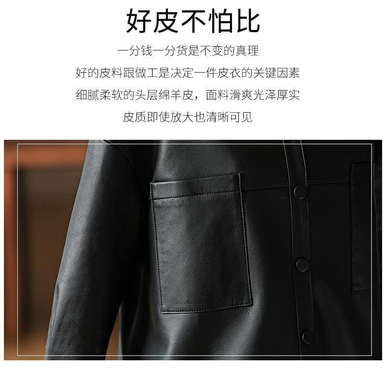 【女性向け】レザージャケット専門店 ビンテージ加工オーバーサイズレザーショート丈コート