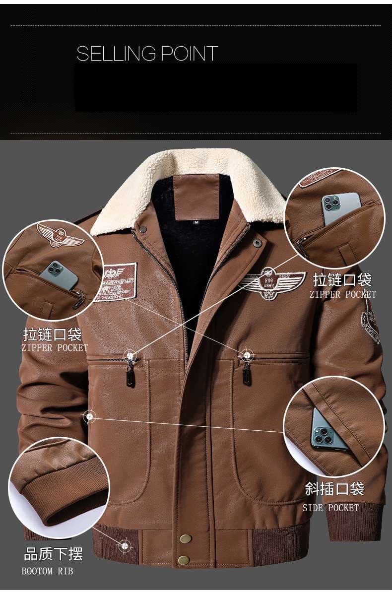 レザージャケット専門店 航空隊仕様 ボアカラー ミリタリーブルゾン