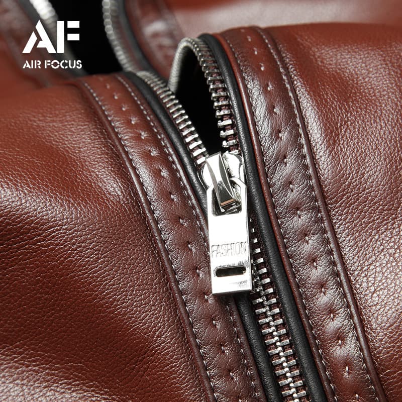 レザージャケット専門店 プレミアム毛皮襟付きレザーブルゾン