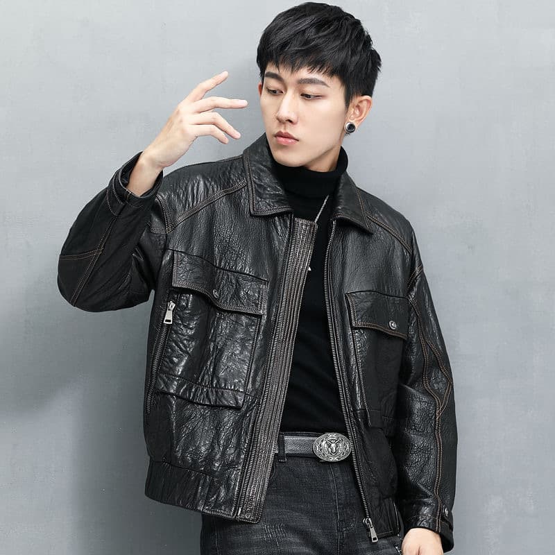 レザージャケット専門店 ビンテージ加工 ダブルポケット ライダース