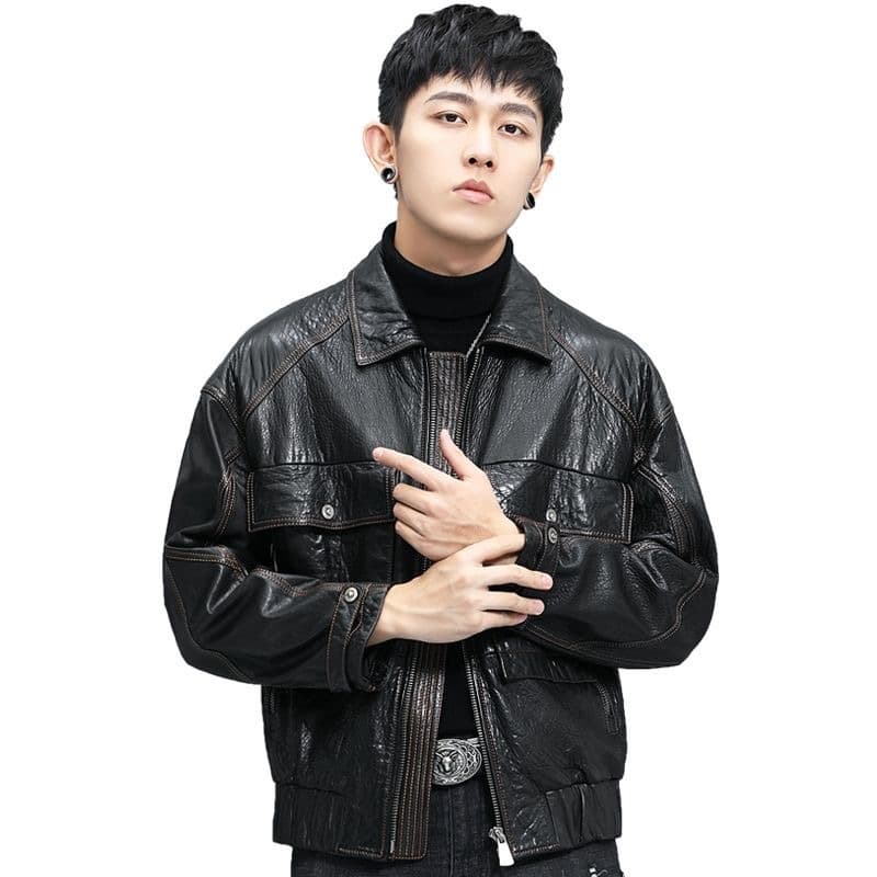 レザージャケット専門店 ビンテージ加工 ダブルポケット ライダース