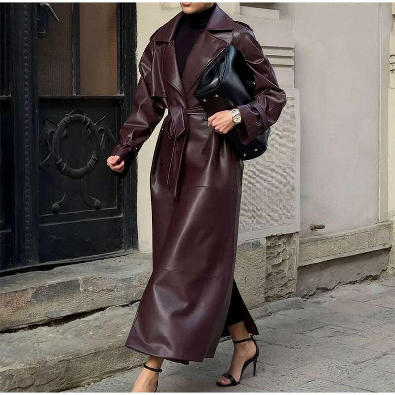 【女性向け】レザージャケット専門店 上質レザー ロングトレンチコート
