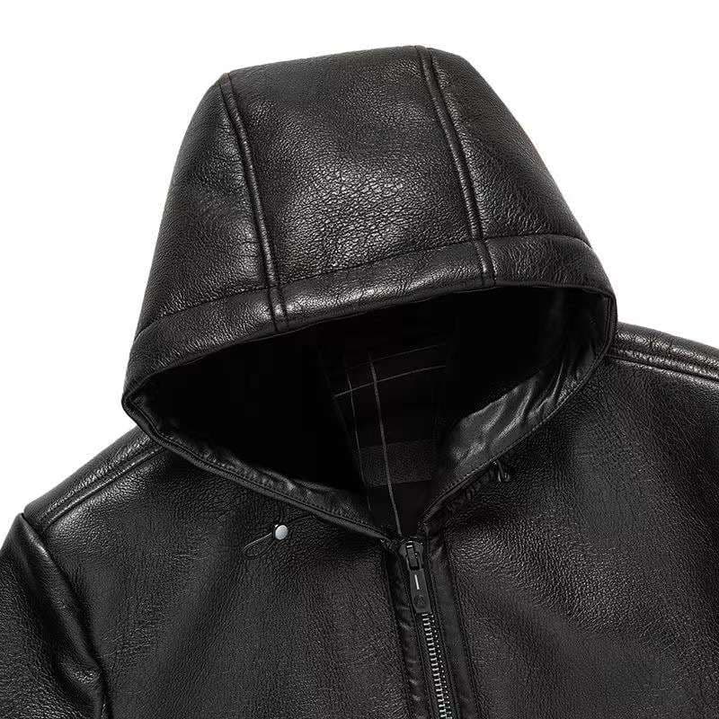 レザージャケット専門店 フード付き冬仕様高級裏ボア本革ジャケット