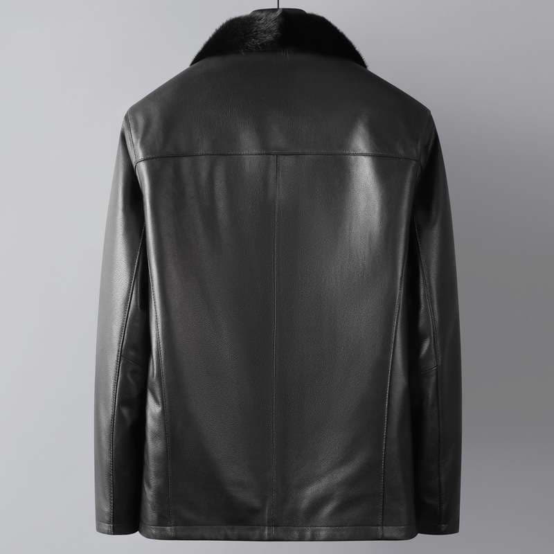 レザージャケット専門店 毛皮ファー付き上質本革テーラードジャケット