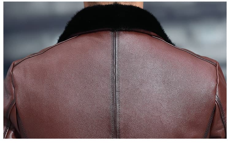 レザージャケット専門店 プレミアム毛皮襟付きレザーブルゾン