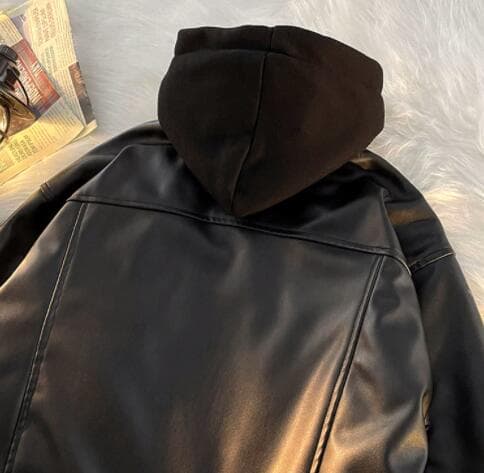 秋冬メンズ本革フード付きレザージャケット ブルゾン