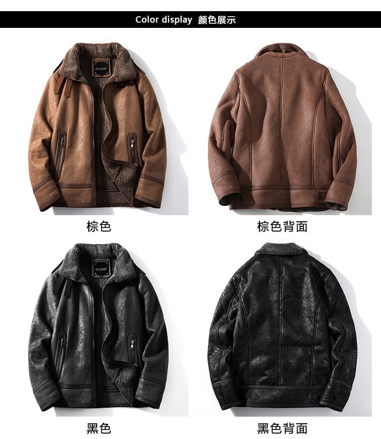 レザージャケット専門店 ムートンファー襟 ボリューム裏ボアブルゾン