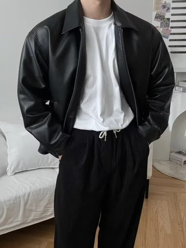 レザージャケット 上質な本革を使用したシンプルデザインのライダースジャケット