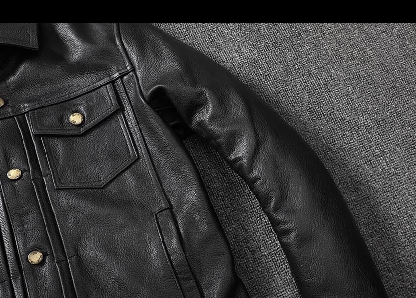 レザージャケット専門店 本革トラッカー型ブルゾン